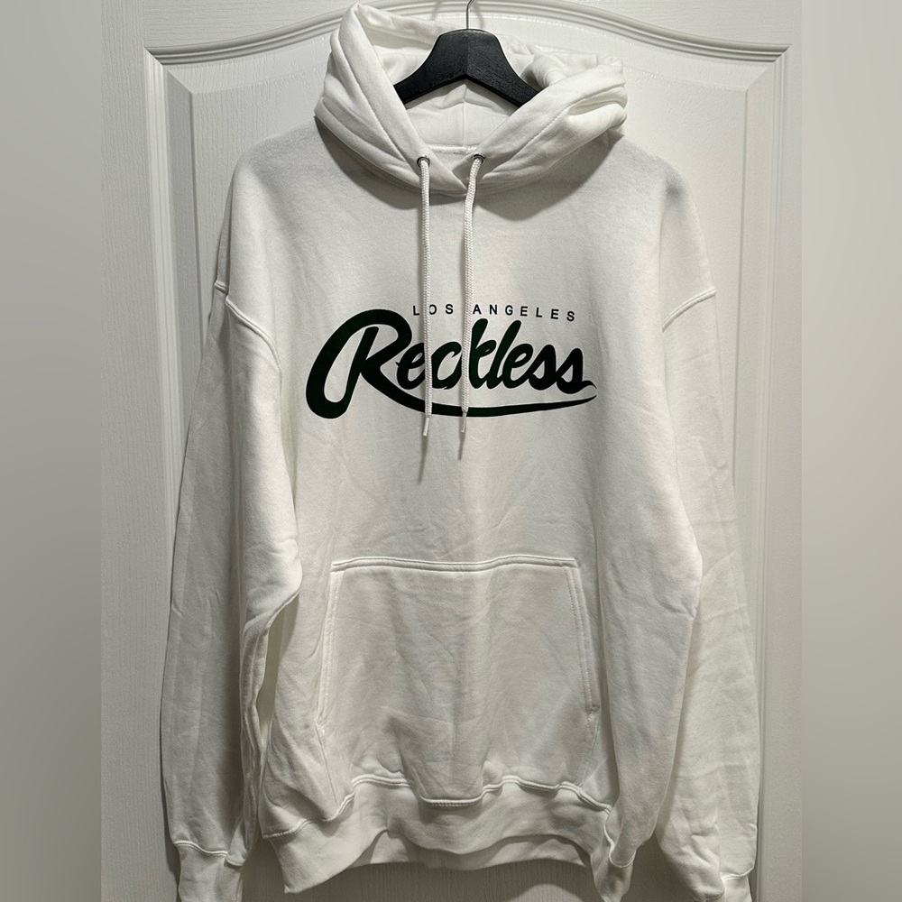 Young & Reckless Los Angeles White Hoodie, Size Large - NWOT